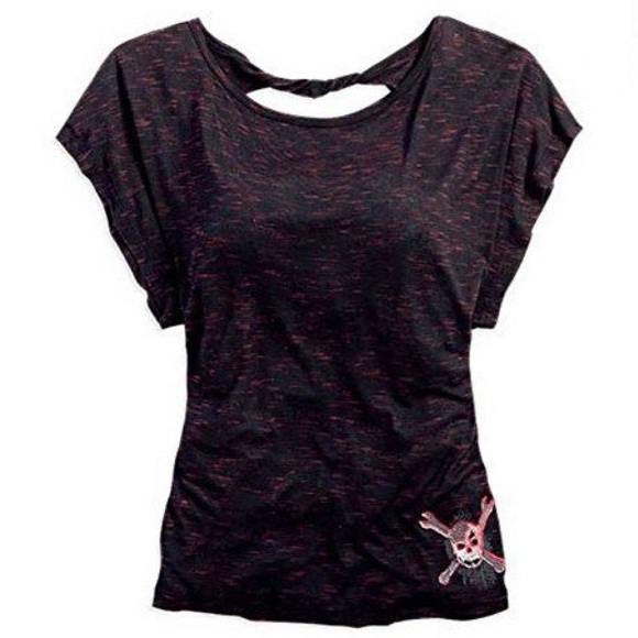 Harley-Davidson Womens Open Back Skull Tee - XS - Picture 1 of 8